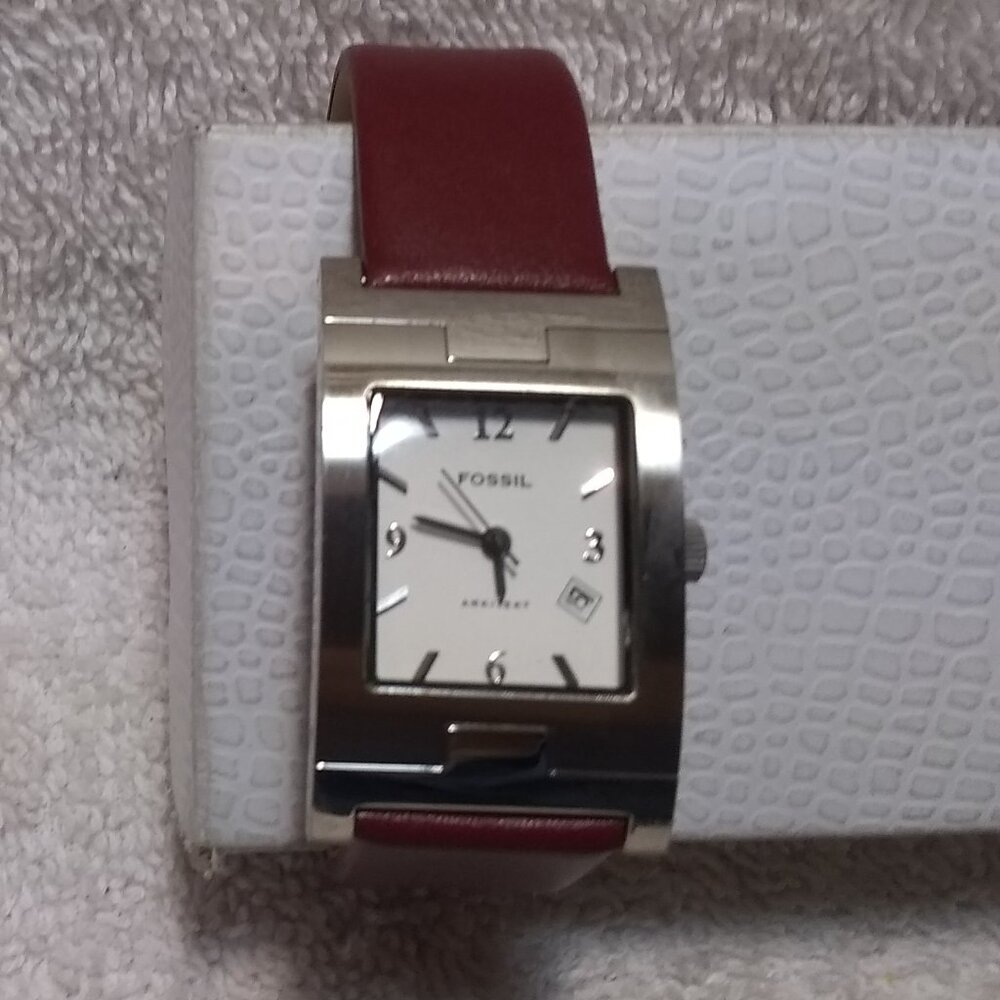 Fossil Arkitekt University of California 1868 Watch Brown Leather New Bat Great